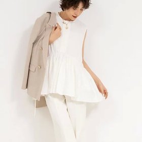 【ノーリーズソフィー/NOLLEY'S sophi】の【PROTAGONISTA/プロタゴニスタ】Sleeveless Flare Tops 人気、トレンドファッション・服の通販 founy(ファニー) ファッション Fashion レディースファッション WOMEN トップス・カットソー Tops/Tshirt ギャザー Gather コレクション Collection デニム Denim リネン Linen リラックス Relax おすすめ Recommend 夏 Summer 2025年 2025 2025春夏・S/S Ss,Spring/Summer,2025 |ID:prp329100004433180