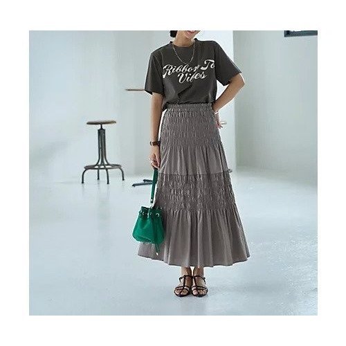 【スタイルデリ/STYLE DELI】のコットンシャーリングスカート インテリア・キッズ・メンズ・レディースファッション・服の通販 founy(ファニー) 　ファッション　Fashion　レディースファッション　WOMEN　スカート　Skirt　イエロー　Yellow　春　Spring　ギャザー　Gather　切替　Switching　シャーリング　Shirring　シューズ　Shoes　ジャケット　Jacket　ストーン　Stone　スニーカー　Sneakers　スリット　Slit　チュニック　Tunic　定番　Standard　フィット　Fit　フォルム　Form　フレア　Flare　ポケット　Pocket　ミモレ　Mimore　レギンス　Leggings　ロング　Long　S/S・春夏　Ss・Spring/Summer　夏　Summer　ビジネス 仕事 通勤　Business　ストーン|ID: prp329100004433196 ipo3291000000030964839