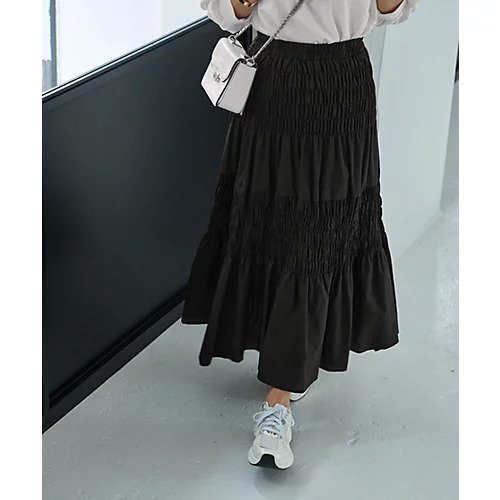 【スタイルデリ/STYLE DELI】のコットンシャーリングスカート 人気、トレンドファッション・服の通販 founy(ファニー) 　ファッション　Fashion　レディースファッション　WOMEN　スカート　Skirt　イエロー　Yellow　春　Spring　ギャザー　Gather　切替　Switching　シャーリング　Shirring　シューズ　Shoes　ジャケット　Jacket　ストーン　Stone　スニーカー　Sneakers　スリット　Slit　チュニック　Tunic　定番　Standard　フィット　Fit　フォルム　Form　フレア　Flare　ポケット　Pocket　ミモレ　Mimore　レギンス　Leggings　ロング　Long　S/S・春夏　Ss・Spring/Summer　夏　Summer　ビジネス 仕事 通勤　Business　other-2|ID: prp329100004433196 ipo3291000000031256620