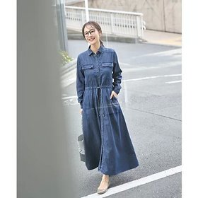 【スタイルデリ/STYLE DELI】 【LUXE】ダンガリーデニムシャツワンピース人気、トレンドファッション・服の通販 founy(ファニー) ファッション Fashion レディースファッション WOMEN ワンピース Dress シャツワンピース Shirt Dresses ウォッシュ Wash 春 Spring くるぶし Ankle カフス Cuffs ギャザー Gather スタイリッシュ Stylish デニム Denim トレンド Trend フォルム Form フラップ Flap フロント Front ポケット Pocket A/W・秋冬 Aw・Autumn/Winter・Fw・Fall-Winter |ID:prp329100004433311