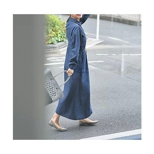 【スタイルデリ/STYLE DELI】の【Psize】【LUXE】ダンガリーデニムシャツワンピース 人気、トレンドファッション・服の通販 founy(ファニー) 　ファッション　Fashion　レディースファッション　WOMEN　ワンピース　Dress　シャツワンピース　Shirt Dresses　ウォッシュ　Wash　春　Spring　くるぶし　Ankle　カフス　Cuffs　ギャザー　Gather　スタイリッシュ　Stylish　デニム　Denim　トレンド　Trend　フォルム　Form　フラップ　Flap　フロント　Front　ポケット　Pocket　A/W・秋冬　Aw・Autumn/Winter・Fw・Fall-Winter　other-2|ID: prp329100004433312 ipo3291000000031258019