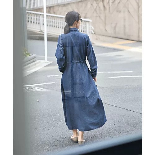 【スタイルデリ/STYLE DELI】の【Psize】【LUXE】ダンガリーデニムシャツワンピース 人気、トレンドファッション・服の通販 founy(ファニー) 　ファッション　Fashion　レディースファッション　WOMEN　ワンピース　Dress　シャツワンピース　Shirt Dresses　ウォッシュ　Wash　春　Spring　くるぶし　Ankle　カフス　Cuffs　ギャザー　Gather　スタイリッシュ　Stylish　デニム　Denim　トレンド　Trend　フォルム　Form　フラップ　Flap　フロント　Front　ポケット　Pocket　A/W・秋冬　Aw・Autumn/Winter・Fw・Fall-Winter　other-3|ID: prp329100004433312 ipo3291000000031258021