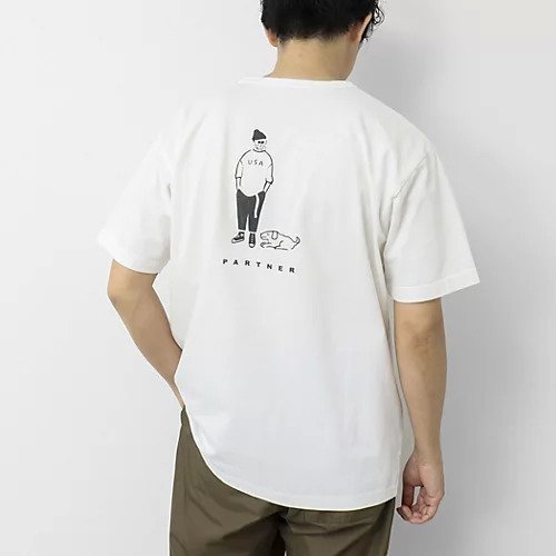 【ノーリーズ グッドマン/NOLLEY'S goodman / MEN】の【BARNS OUTFITTERS】別注タフネックT PARTNER 25SS インテリア・キッズ・メンズ・レディースファッション・服の通販 founy(ファニー) 　ファッション　Fashion　メンズファッション　MEN　ヴィンテージ　Vintage　グラフィック　Graphic　サンダル　Sandals　ショーツ　Shorts　スペシャル　Special　プリント　Print　ベーシック　Basic　別注　Special Order　犬　Dog　夏　Summer　2025年　2025　2025春夏・S/S　Ss,Spring/Summer,2025　ホワイト|ID: prp329100004433993 ipo3291000000031718710