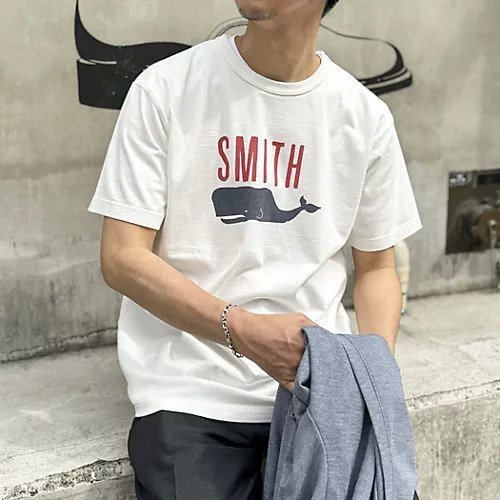 【ノーリーズ グッドマン/NOLLEY'S goodman / MEN】の【BARNS OUTFITTERS】別注タフネックT SMITH 25SS インテリア・キッズ・メンズ・レディースファッション・服の通販 founy(ファニー) 　ファッション　Fashion　メンズファッション　MEN　ヴィンテージ　Vintage　グラフィック　Graphic　サンダル　Sandals　ショーツ　Shorts　スペシャル　Special　ダブル　Double　プリント　Print　ベーシック　Basic　別注　Special Order　夏　Summer　2025年　2025　2025春夏・S/S　Ss,Spring/Summer,2025　ホワイト|ID: prp329100004433994 ipo3291000000031718721