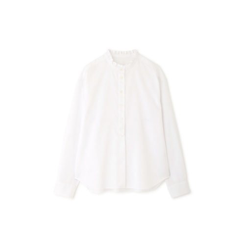 【ヒューマンウーマン/HUMAN WOMAN】のスタンドフリルブラウス 人気、トレンドファッション・服の通販 founy(ファニー) 　ファッション　Fashion　レディースファッション　Fashion for Women　トップス・カットソー　Cut & Sew Tops　シャツ・ブラウス・オフィスカジュアル　Elegant Blouses & Button-Ups　おすすめ　Recommended / Our Picks　インナー　Innerwear　クラシカル　Classical, Vintage-Inspired　スウェット / スエット　Sweatshirt, Sweatwear　スタンド　Stand Collar, Upright Stand　フリル　Frill, Ruffle　ベーシック　Basic, Essential　無地　Plain, Solid Color　other-2|ID: prp329100004435073 ipo3291000000033138090