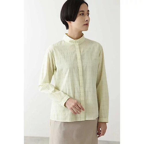 【ヒューマンウーマン/HUMAN WOMAN】の製品染めシャドーCHブラウス インテリア・キッズ・メンズ・レディースファッション・服の通販 founy(ファニー) https://founy.com/ ファッション Fashion レディースファッション WOMEN トップス・カットソー Tops/Tshirt シャツ/ブラウス Shirts/Blouses イエロー Yellow シャドー Shadow チェック Check 春 Spring |ID: prp329100004435428 ipo3291000000030982127