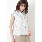 【ヒューマンウーマン/HUMAN WOMAN】のリネンプリントスキッパーブラウス Lグレー フラワーPT|ID: prp329100004435688 ipo3291000000030983273