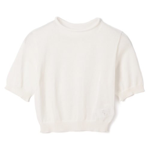 【アモーメント/AMOMENTO】のSHEER CROPPED KNIT インテリア・キッズ・メンズ・レディースファッション・服の通販 founy(ファニー) 　ファッション　Fashion　レディースファッション　WOMEN　トップス・カットソー　Tops/Tshirt　ニット　Knit Tops　2025年　2025　2025春夏・S/S　Ss,Spring/Summer,2025　ホールガーメント　Whole Garment　ボトルネック　Bottleneck　ワンポイント　One Point　WHITE|ID: prp329100004435730 ipo3291000000030983534