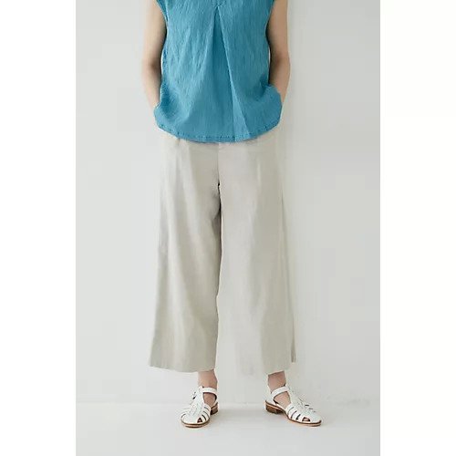 【ヒューマンウーマン/HUMAN WOMAN】の麻混ワイドパンツ インテリア・キッズ・メンズ・レディースファッション・服の通販 founy(ファニー) https://founy.com/ ファッション Fashion レディースファッション WOMEN パンツ Pants おすすめ Recommend キャンバス Canvas スタンダード Standard ストレッチ Stretch フレンチ French ボトム Bottom リネン Linen ワイド Wide 夏 Summer 洗える Washable |ID: prp329100004435849 ipo3291000000030984263