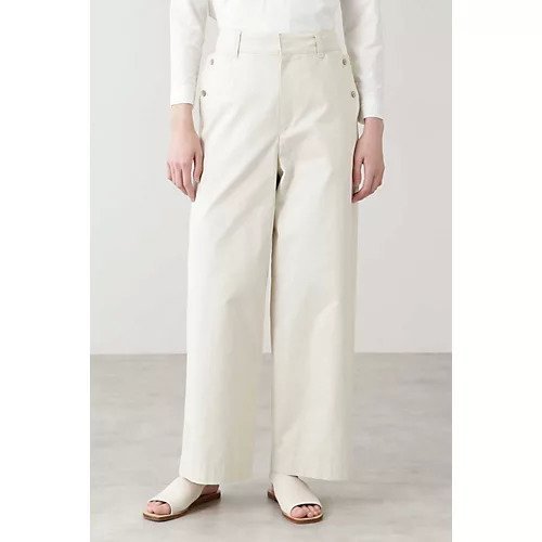 【ヒューマンウーマン/HUMAN WOMAN】のコットンワイドパンツ インテリア・キッズ・メンズ・レディースファッション・服の通販 founy(ファニー) https://founy.com/ ファッション Fashion レディースファッション WOMEN パンツ Pants スーピマ Supima ポケット Pocket メタル Metal エレガント 上品 Elegant |ID: prp329100004436058 ipo3291000000031011796