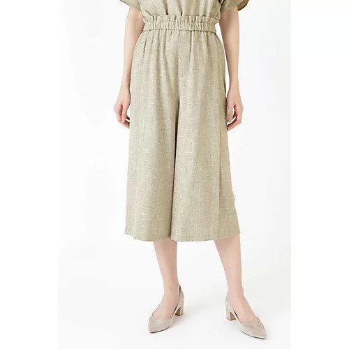 【ヒューマンウーマン/HUMAN WOMAN】の≪arrive paris≫麻調 ワイドクロップドパンツ インテリア・キッズ・メンズ・レディースファッション・服の通販 founy(ファニー) https://founy.com/ ファッション Fashion レディースファッション WOMEN パンツ Pants ギャザー Gather |ID: prp329100004436213 ipo3291000000030985947