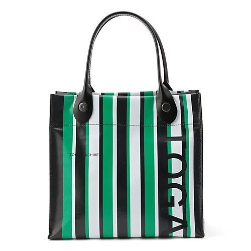 【トーガ/TOGA】のLogo tote bag small インテリア・キッズ・メンズ・レディースファッション・服の通販 founy(ファニー) 　ファッション　Fashion　レディースファッション　WOMEN　バッグ　Bag　2025年　2025　2025春夏・S/S　Ss,Spring/Summer,2025　カラフル　Colorful　ストライプ　Stripe　パッチ　Patch　プリント　Print　ポケット　Pocket　GREEN|ID: prp329100004436372 ipo3291000000030986607