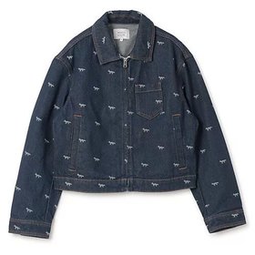 【メゾン キツネ/MAISON KITSUNE】 ZIPPED CROPPED DENIM JACKET人気、トレンドファッション・服の通販 founy(ファニー) ファッション Fashion レディースファッション WOMEN アウター Coat Outerwear ジャケット Jackets 2025年 2025 2025春夏・S/S Ss,Spring/Summer,2025 ジップ Zip ジャケット Jacket デニム Denim ドット Dot パッチ Patch フォックス Fox |ID:prp329100004436788