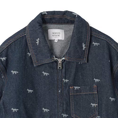 【メゾン キツネ/MAISON KITSUNE】のZIPPED CROPPED DENIM JACKET 人気、トレンドファッション・服の通販 founy(ファニー) 　ファッション　Fashion　レディースファッション　WOMEN　アウター　Coat Outerwear　ジャケット　Jackets　2025年　2025　2025春夏・S/S　Ss,Spring/Summer,2025　ジップ　Zip　ジャケット　Jacket　デニム　Denim　ドット　Dot　パッチ　Patch　フォックス　Fox　other-3|ID: prp329100004436788 ipo3291000000031256047