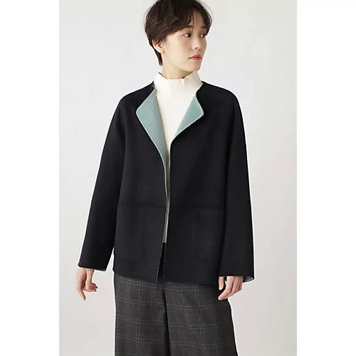 【ヒューマンウーマン/HUMAN WOMAN】のWNメルトンバイカラーコート インテリア・キッズ・メンズ・レディースファッション・服の通販 founy(ファニー) https://founy.com/ ファッション Fashion レディースファッション WOMEN アウター Coat Outerwear コート Coats ハーフ Half メルトン Melton リバーシブル Reversible エレガント 上品 Elegant |ID: prp329100004437006 ipo3291000000030989166