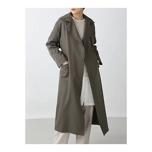 【ヒューマンウーマン/HUMAN WOMAN】のウールツイルコート インテリア・キッズ・メンズ・レディースファッション・服の通販 founy(ファニー) https://founy.com/ ファッション Fashion レディースファッション WOMEN アウター Coat Outerwear コート Coats シンプル Simple スタンダード Standard ストライプ Stripe |ID: prp329100004437019 ipo3291000000030989215