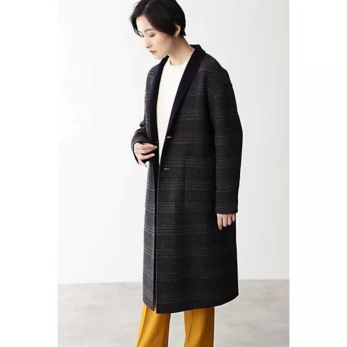 【ヒューマンウーマン/HUMAN WOMAN】のリバーメルトンビーバー インテリア・キッズ・メンズ・レディースファッション・服の通販 founy(ファニー) 　ファッション　Fashion　レディースファッション　WOMEN　チェスターコート　Chester Coat　チェック　Check　トレンド　Trend　リバーシブル　Reversible　グレー|ID: prp329100004437090 ipo3291000000030989506