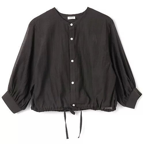 【ル グラジック/LE GLAZIK】のCOLLARLESS SHIRT 人気、トレンドファッション・服の通販 founy(ファニー) 　ファッション　Fashion　レディースファッション　Fashion for Women　トップス・カットソー　Cut & Sew Tops　シャツ・ブラウス・オフィスカジュアル　Elegant Blouses & Button-Ups　ギャザー　Gathered, Ruffled　シアー　Sheer, See-Through　ストライプ　Stripe, Striped Pattern　今季　This Season, Current Season　 other-1|ID: prp329100004440255 ipo3291000000035915858