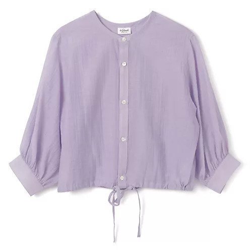 【ル グラジック/LE GLAZIK】のCOLLARLESS SHIRT インテリア・キッズ・メンズ・レディースファッション・服の通販 founy(ファニー) 　ファッション　Fashion　レディースファッション　Fashion for Women　トップス・カットソー　Cut & Sew Tops　シャツ・ブラウス・オフィスカジュアル　Elegant Blouses & Button-Ups　ギャザー　Gathered, Ruffled　シアー　Sheer, See-Through　ストライプ　Stripe, Striped Pattern　今季　This Season, Current Season　LAVENDER|ID: prp329100004440255 ipo3291000000035915861