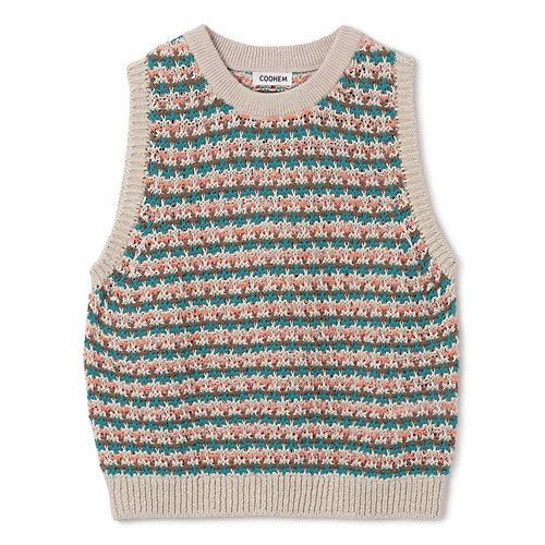 【コーヘン/Coohem】のSUKASHI BORDER KNIT V/T インテリア・キッズ・メンズ・レディースファッション・服の通販 founy(ファニー)  ファッション Fashion レディースファッション Fashion for Women トップス・カットソー Cut & Sew Tops ニット Knit Tops & Sweaters ボーダー Border, Stripe 洗える Machine Washable IVORY|ID: prp329100004440257 ipo3291000000034323812