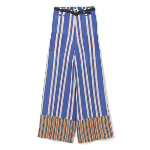 【テルマ/TELMA】のWASHI Stripe Wide Pants インテリア・キッズ・メンズ・レディースファッション・服の通販 founy(ファニー) 　ファッション　Fashion　レディースファッション　WOMEN　パンツ　Pants　2024年　2024　2024春夏・S/S　Ss,Spring/Summer,2024　キュプラ　Cupra　ジップ　Zip　ストライプ　Stripe　ワイド　Wide　STRIPE BLUE x ORANGE|ID: prp329100004442650 ipo3291000000031213934