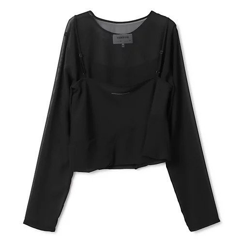 【エムエム6 メゾン マルタン マルジェラ/MM6 Maison Martin Margiela】のLong-sleeved Top 人気、トレンドファッション・服の通販 founy(ファニー) 　ファッション　Fashion　レディースファッション　WOMEN　トップス・カットソー　Tops/Tshirt　2024年　2024　2024-2025秋冬・A/W　Aw/Autumn/Winter/Fw/Fall/2024-2025　アシンメトリー　Asymmetry　キャミソール　Camisole　シアー　Sheer　ドッキング　Docking　バランス　Balance　リラックス　Relax　other-2|ID: prp329100004444832 ipo3291000000032164051