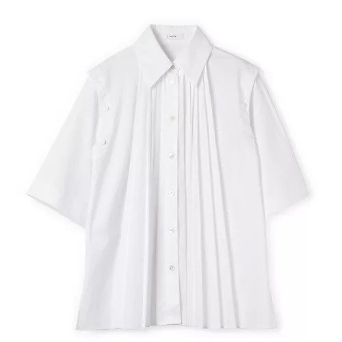 【チノ/CINOH】のSUPIMA C/PE/PU PLEATS SHIRT インテリア・キッズ・メンズ・レディースファッション・服の通販 founy(ファニー) 　ファッション　Fashion　レディースファッション　WOMEN　トップス・カットソー　Tops/Tshirt　シャツ/ブラウス　Shirts/Blouses　2024年　2024　2024春夏・S/S　Ss,Spring/Summer,2024　スーピマ　Supima　フロント　Front　プリーツ　Pleats　WHITE|ID: prp329100004444850 ipo3291000000031821108