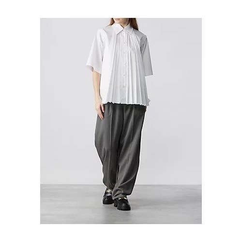 【チノ/CINOH】のSUPIMA C/PE/PU PLEATS SHIRT 人気、トレンドファッション・服の通販 founy(ファニー) 　ファッション　Fashion　レディースファッション　WOMEN　トップス・カットソー　Tops/Tshirt　シャツ/ブラウス　Shirts/Blouses　2024年　2024　2024春夏・S/S　Ss,Spring/Summer,2024　スーピマ　Supima　フロント　Front　プリーツ　Pleats　other-2|ID: prp329100004444850 ipo3291000000031821111