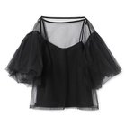 【チカ キサダ/CHIKA KISADA】のトップス 人気、トレンドファッション・服の通販 founy(ファニー) ファッション Fashion レディースファッション WOMEN トップス・カットソー Tops/Tshirt 2024年 2024 2024春夏・S/S Ss,Spring/Summer,2024 チュール Tulle パイピング Piping 軽量 Lightweight thumbnail Black|ID: prp329100004444902 ipo3291000000031821818