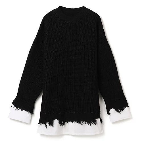 【エムエム6 メゾン マルタン マルジェラ/MM6 Maison Martin Margiela】のCrewneck インテリア・キッズ・メンズ・レディースファッション・服の通販 founy(ファニー) https://founy.com/ ファッション Fashion レディースファッション Ladies' Fashion Online 2023年 2023 2023-2024秋冬・A/W Aw/Autumn/Winter//Fw/Fall-Winter/2023-2024 クラッシュ Crash ドッキング Docking 畦 Ridge |ID: prp329100004444915 ipo3291000000032164648