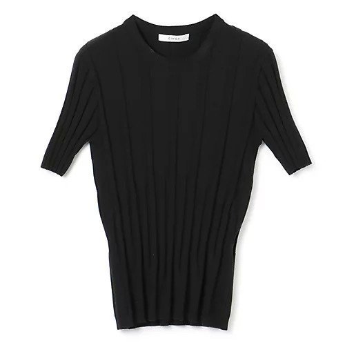 【チノ/CINOH】のSUVIN HALF SLEEVES KNIT インテリア・キッズ・メンズ・レディースファッション・服の通販 founy(ファニー) 　ファッション　Fashion　レディースファッション　WOMEN　トップス・カットソー　Tops/Tshirt　ニット　Knit Tops　2024年　2024　2024春夏・S/S　Ss,Spring/Summer,2024　インド　India　シェイプ　Shape　シルク　Silk　BLACK|ID: prp329100004444916 ipo3291000000031821890