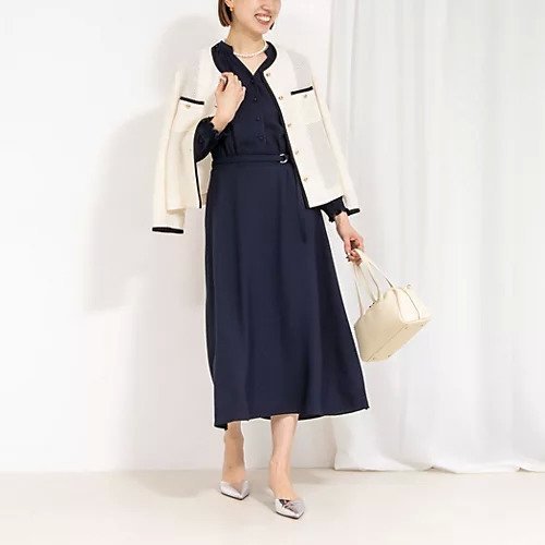 【ノーリーズソフィー/NOLLEY'S sophi】のウォッシャブルジョーゼットフレアワンピース インテリア・キッズ・メンズ・レディースファッション・服の通販 founy(ファニー) 　ファッション　Fashion　レディースファッション　WOMEN　ワンピース　Dress　2025年　2025　2025春夏・S/S　Ss,Spring/Summer,2025　おすすめ　Recommend　ジャケット　Jacket　ペチコート　Petticoat　エレガント 上品　Elegant　ビジネス 仕事 通勤　Business　ネイビー|ID: prp329100004445002 ipo3291000000031713126