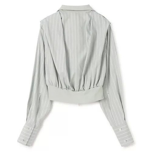 【カナコ サカイ/KANAKO SAKAI】のSTRIPED COTTON ZIP-UP SHIRT 人気、トレンドファッション・服の通販 founy(ファニー) 　ファッション　Fashion　レディースファッション　WOMEN　トップス・カットソー　Tops/Tshirt　シャツ/ブラウス　Shirts/Blouses　2025年　2025　2025春夏・S/S　Ss,Spring/Summer,2025　ギャザー　Gather　コンパクト　Compact　スタイリッシュ　Stylish　ストライプ　Stripe　フェミニン　Feminine　ブルゾン　Blouson　洗える　Washable　other-2|ID: prp329100004446259 ipo3291000000031254686