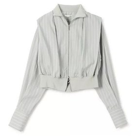 【カナコ サカイ/KANAKO SAKAI】のSTRIPED COTTON ZIP-UP SHIRT 人気、トレンドファッション・服の通販 founy(ファニー) ファッション Fashion レディースファッション Fashion for Women トップス・カットソー Cut & Sew Tops シャツ・ブラウス・オフィスカジュアル Elegant Blouses & Button-Ups 2025年 2025 2025春夏・S/S Spring/Summer 2025 SS25 ギャザー Gathered, Ruffled コンパクト Compact, Small Size スタイリッシュ Stylish, Fashionable ストライプ Stripe, Striped Pattern フェミニン Feminine, Girly ブルゾン Blouson, Bomber Jacket 洗える Machine Washable |ID:prp329100004446259