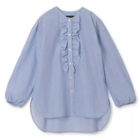 【ペールジュート/Pale Jute】のFront frill shirt 人気、トレンドファッション・服の通販 founy(ファニー) ファッション Fashion レディースファッション Fashion for Women トップス・カットソー Cut & Sew Tops シャツ・ブラウス・オフィスカジュアル Elegant Blouses & Button-Ups クラシカル Classical, Vintage-Inspired ストライプ Stripe, Striped Pattern パイピング Piping, Trim Design フォルム Silhouette, Form フリル Frill, Ruffle 定番 Standard, Basic Item 洗える Machine Washable |ID:prp329100004446260