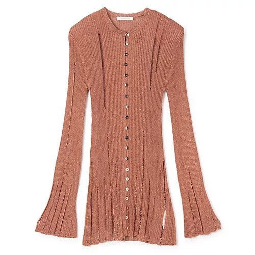 【カナコ サカイ/KANAKO SAKAI】のMETALLIC CARDIGAN 人気、トレンドファッション・服の通販 founy(ファニー) 　ファッション　Fashion　レディースファッション　Fashion for Women　トップス・カットソー　Cut & Sew Tops　カーディガン・羽織り　Layered Style Cardigans　2025年　2025　2025春夏・S/S　Spring/Summer 2025 SS25　カーディガン　Cardigan, Knitwear　クール　Cool, Chic　ダメージ　Distressed, Destroyed　チュニック　Tunic, Long Top　メタル　Metal, Metal Parts　ロング　Long, Long-Length　洗える　Machine Washable　 other-1|ID: prp329100004446264 ipo3291000000035716326