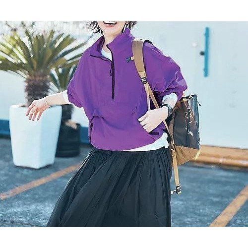 【トゥエルブクローゼット/12closet】の【石上美津江さんコラボ】【洗える】【撥水】【パッカブル】薄軽撥水アノラック 人気、トレンドファッション・服の通販 founy(ファニー) 　ファッション　Fashion　レディースファッション　WOMEN　コラボ　Collaboration　ドローコード　Draw Cord　パープル　Purple　フィット　Fit　洗える　Washable　other-2|ID: prp329100004446289 ipo3291000000031508245