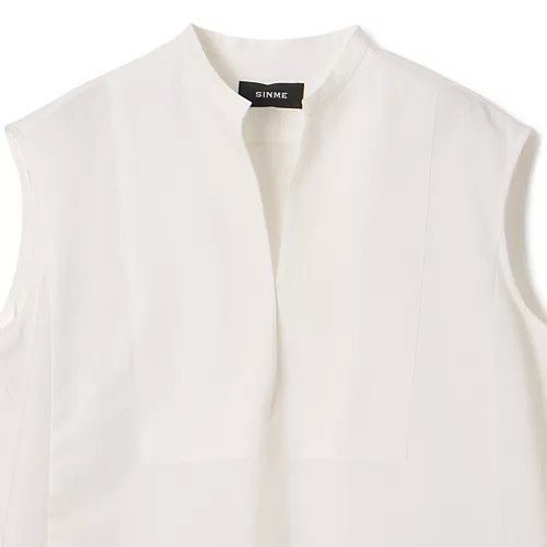 【シンメ/SINME】のノースリーブロングシャツ 人気、トレンドファッション・服の通販 founy(ファニー) 　ファッション　Fashion　レディースファッション　Fashion for Women　トップス・カットソー　Cut & Sew Tops　キャミソール&ノースリーブ　Camisoles & Sleeveless Tops　シャツ・ブラウス・オフィスカジュアル　Elegant Blouses & Button-Ups　ジャケット　Jacket, Outerwear　スキッパー　Skipper, Open Collar　スリット　Slit, Slit Detail　ノースリーブ　Sleeveless, No-Sleeve　ロング　Long, Long-Length　洗える　Machine Washable　ビジネス 仕事 通勤　Business / Work / Commuting　other-3|ID: prp329100004449515 ipo3291000000032976431