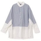 【ペールジュート/Pale Jute】のStriped panel shirt navy×white|ID: prp329100004449516 ipo3291000000036315490