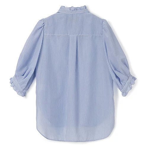 【ペールジュート/Pale Jute】のClassic frill shirt 人気、トレンドファッション・服の通販 founy(ファニー) 　ファッション　Fashion　レディースファッション　Fashion for Women　トップス・カットソー　Cut & Sew Tops　シャツ・ブラウス・オフィスカジュアル　Elegant Blouses & Button-Ups　ギャザー　Gathered, Ruffled　クラシカル　Classical, Vintage-Inspired　コンパクト　Compact, Small Size　ストライプ　Stripe, Striped Pattern　デニム　Denim, Jeans Material　フリル　Frill, Ruffle　ボトム　Bottoms, Lower Wear　洗える　Machine Washable　other-2|ID: prp329100004449519 ipo3291000000035429486