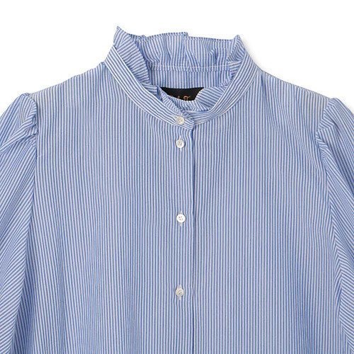 【ペールジュート/Pale Jute】のClassic frill shirt 人気、トレンドファッション・服の通販 founy(ファニー) 　ファッション　Fashion　レディースファッション　Fashion for Women　トップス・カットソー　Cut & Sew Tops　シャツ・ブラウス・オフィスカジュアル　Elegant Blouses & Button-Ups　ギャザー　Gathered, Ruffled　クラシカル　Classical, Vintage-Inspired　コンパクト　Compact, Small Size　ストライプ　Stripe, Striped Pattern　デニム　Denim, Jeans Material　フリル　Frill, Ruffle　ボトム　Bottoms, Lower Wear　洗える　Machine Washable　other-3|ID: prp329100004449519 ipo3291000000035429489