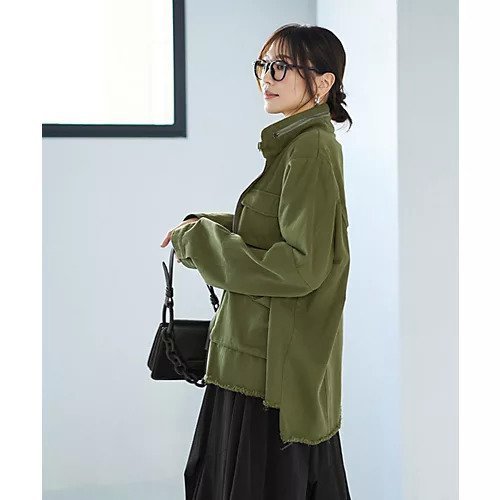 【スタイルデリ/STYLE DELI】の洗い加工ミリタリージャケット 人気、トレンドファッション・服の通販 founy(ファニー) 　ファッション　Fashion　レディースファッション　Fashion for Women　アウター　Coat / Outerwear Collection　レディースジャケット・軽アウター　Jackets　サテン　Satin, Glossy Fabric　サロペット　Overalls, Salopette　シルバー　Silver, Metallic Silver　ジャケット　Jacket, Outerwear　スタンド　Stand Collar, Upright Stand　スリット　Slit, Slit Detail　デニム　Denim, Jeans Material　フェミニン　Feminine, Girly　フォルム　Silhouette, Form　フラップ　Flap, Flap Pocket　フリンジ　Fringe, Tassel　フロント　Front, Front Design　ポケット　Pocket, Pocket Detail　ミリタリー　Military, Army Style　レース　Lace, Lace Fabric　夏　Summer　other-3|ID: prp329100004450825 ipo3291000000033878406