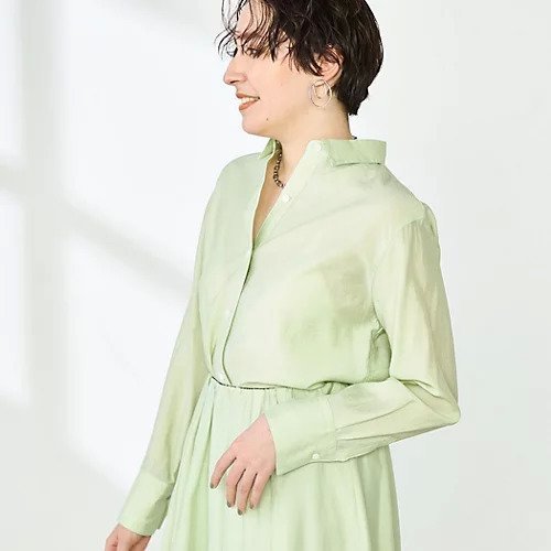 【ノーリーズソフィー/NOLLEY'S sophi】の《セットアップ対応》シアーローン2WAYシャツ インテリア・キッズ・メンズ・レディースファッション・服の通販 founy(ファニー) 　ファッション　Fashion　レディースファッション　WOMEN　トップス・カットソー　Tops/Tshirt　シャツ/ブラウス　Shirts/Blouses　2025年　2025　2025春夏・S/S　Ss,Spring/Summer,2025　セットアップ　Set Up　ボトム　Bottom　エレガント 上品　Elegant　春　Spring　イエローグリーン|ID: prp329100004452923 ipo3291000000031712141