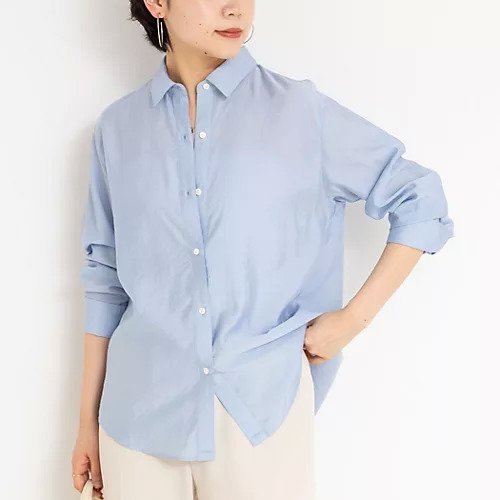 【ノーリーズソフィー/NOLLEY'S sophi】の《セットアップ対応》シアーローン2WAYシャツ インテリア・キッズ・メンズ・レディースファッション・服の通販 founy(ファニー) 　ファッション　Fashion　レディースファッション　Fashion for Women　トップス・カットソー　Cut & Sew Tops　シャツ・ブラウス・オフィスカジュアル　Elegant Blouses & Button-Ups　2025年　2025　2025春夏・S/S　Spring/Summer 2025 SS25　セットアップ　Set-Up, Coordinated Outfit　ボトム　Bottoms, Lower Wear　エレガント 上品　Elegant　春　Spring　ライトブルー|ID: prp329100004452923 ipo3291000000032272935