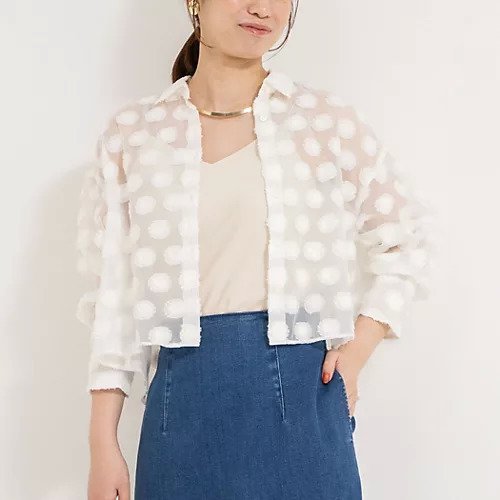【ノーリーズソフィー/NOLLEY'S sophi】のシアーフラワージャガードショートシャツ インテリア・キッズ・メンズ・レディースファッション・服の通販 founy(ファニー) 　ファッション　Fashion　レディースファッション　Fashion for Women　トップス・カットソー　Cut & Sew Tops　シャツ・ブラウス・オフィスカジュアル　Elegant Blouses & Button-Ups　2025年　2025　2025春夏・S/S　Spring/Summer 2025 SS25　おすすめ　Recommended / Our Picks　ショート　Short, Short Length　フラワー　Flower, Floral　ボトム　Bottoms, Lower Wear　モチーフ　Motif, Design Theme　夏　Summer　羽織　Haori, Light Jacket　ホワイト|ID: prp329100004452924 ipo3291000000031712160