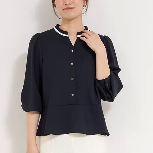 【ノーリーズソフィー/NOLLEY'S sophi】のペプラムリボンブラウス インテリア・キッズ・メンズ・レディースファッション・服の通販 founy(ファニー) 　ファッション　Fashion　レディースファッション　WOMEN　トップス・カットソー　Tops/Tshirt　シャツ/ブラウス　Shirts/Blouses　2025年　2025　2025春夏・S/S　Ss,Spring/Summer,2025　おすすめ　Recommend　シンプル　Simple　スキッパー　Skipper　タイトスカート　Tight Skirt　バランス　Balance　リボン　Ribbon　エレガント 上品　Elegant　ビジネス 仕事 通勤　Business　ネイビー|ID: prp329100004452930 ipo3291000000031712351