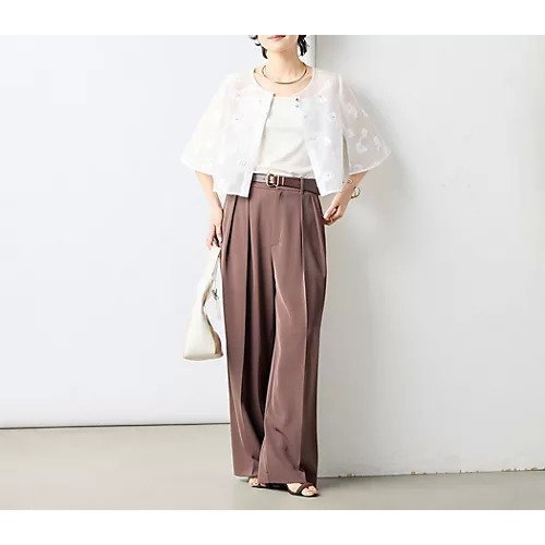 【ノーリーズソフィー/NOLLEY'S sophi】の《セットアップ対応》ラメフラワージャガードブラウス 人気、トレンドファッション・服の通販 founy(ファニー) 　ファッション　Fashion　レディースファッション　WOMEN　トップス・カットソー　Tops/Tshirt　シャツ/ブラウス　Shirts/Blouses　2025年　2025　2025春夏・S/S　Ss,Spring/Summer,2025　おすすめ　Recommend　オーガンジー　Organdy　カットジャガード　Cut Jacquard　セットアップ　Set Up　フラワー　Flower　フレア　Flare　ボレロ　Bolero　ワイド　Wide　結婚式　Wedding Ceremony　other-2|ID: prp329100004452935 ipo3291000000031928954