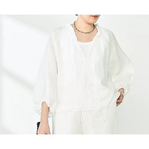 【ノーリーズ/NOLLEY'S】の《セットアップ対応》リネンフリル衿ブラウス インテリア・キッズ・メンズ・レディースファッション・服の通販 founy(ファニー) 　ファッション　Fashion　レディースファッション　Fashion for Women　トップス・カットソー　Cut & Sew Tops　シャツ・ブラウス・オフィスカジュアル　Elegant Blouses & Button-Ups　セットアップ　Set-Up, Coordinated Outfit　フリル　Frill, Ruffle　ボトム　Bottoms, Lower Wear　リネン　Linen, Linen Fabric　夏　Summer　エレガント 上品　Elegant　2025年　2025　2025春夏・S/S　Spring/Summer 2025 SS25　ホワイト|ID: prp329100004452938 ipo3291000000032164559