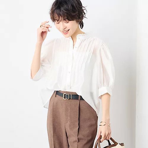【ノーリーズ/NOLLEY'S】の5分袖衿フリルブラウス インテリア・キッズ・メンズ・レディースファッション・服の通販 founy(ファニー) https://founy.com/ ファッション Fashion レディースファッション Fashion for Women トップス・カットソー Cut & Sew Tops シャツ・ブラウス・オフィスカジュアル Elegant Blouses & Button-Ups 2025年 2025 2025春夏・S/S Spring/Summer 2025 SS25 ギャザー Gathered, Ruffled デニム Denim, Jeans Material フリル Frill, Ruffle フロント Front, Front Design ボトム Bottoms, Lower Wear ワイド Wide, Wide Fit |ID: prp329100004452939 ipo3291000000034121636