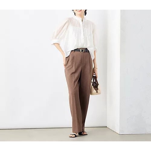 【ノーリーズ/NOLLEY'S】の5分袖衿フリルブラウス 人気、トレンドファッション・服の通販 founy(ファニー) 　ファッション　Fashion　レディースファッション　Fashion for Women　トップス・カットソー　Cut & Sew Tops　シャツ・ブラウス・オフィスカジュアル　Elegant Blouses & Button-Ups　2025年　2025　2025春夏・S/S　Spring/Summer 2025 SS25　ギャザー　Gathered, Ruffled　デニム　Denim, Jeans Material　フリル　Frill, Ruffle　フロント　Front, Front Design　ボトム　Bottoms, Lower Wear　ワイド　Wide, Wide Fit　other-2|ID: prp329100004452939 ipo3291000000034121638